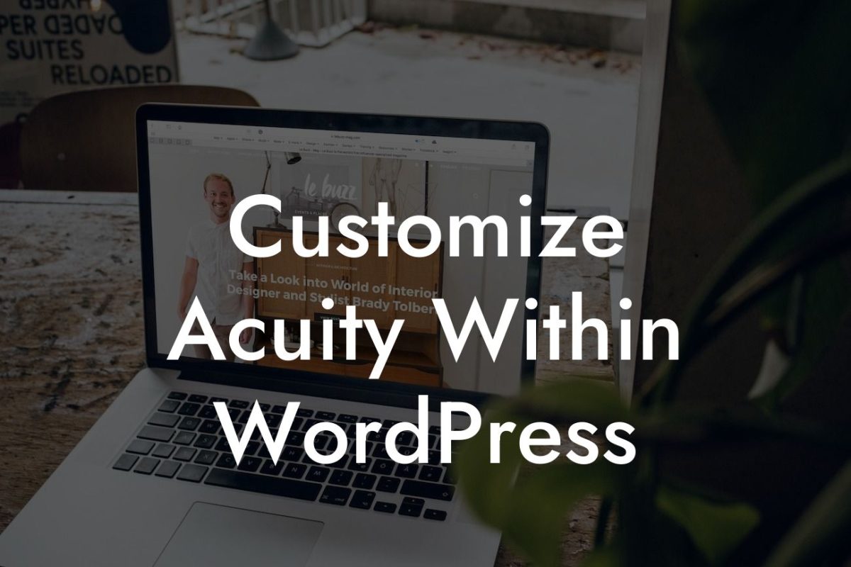 Customize Acuity Within WordPress