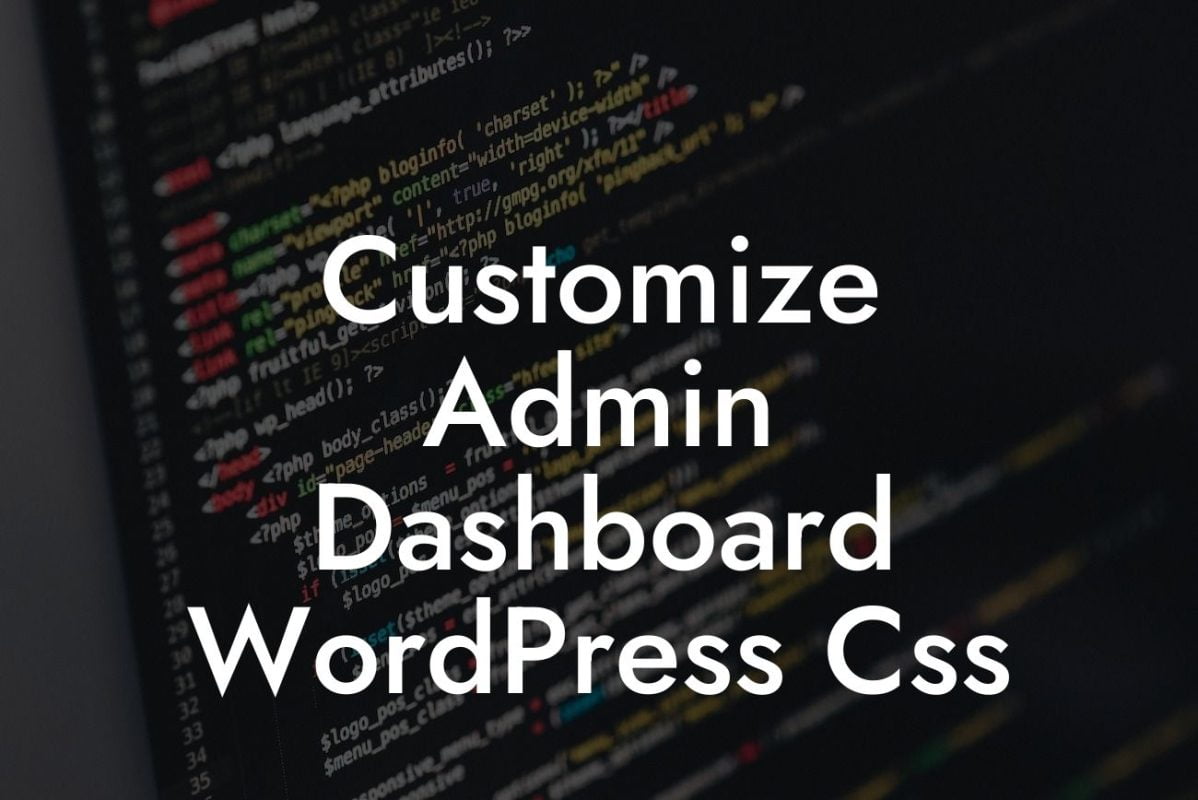Customize Admin Dashboard WordPress Css