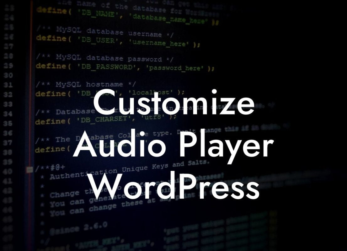 Customize Audio Player WordPress