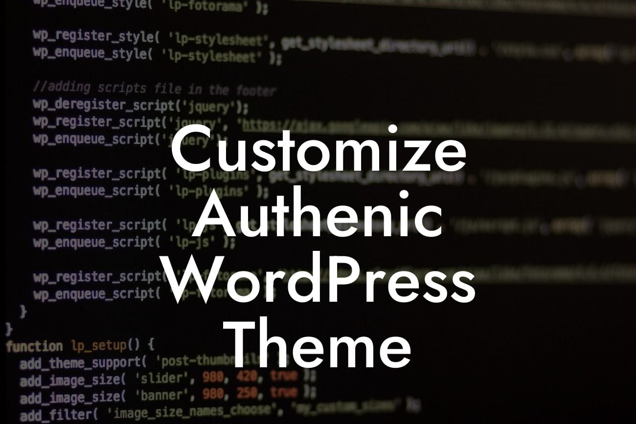 Customize Authenic WordPress Theme