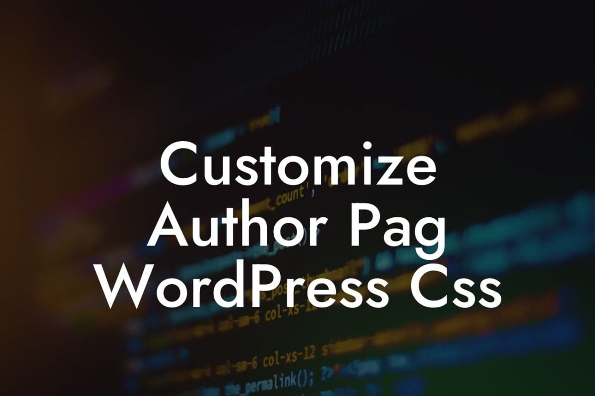 Customize Author Pag WordPress Css