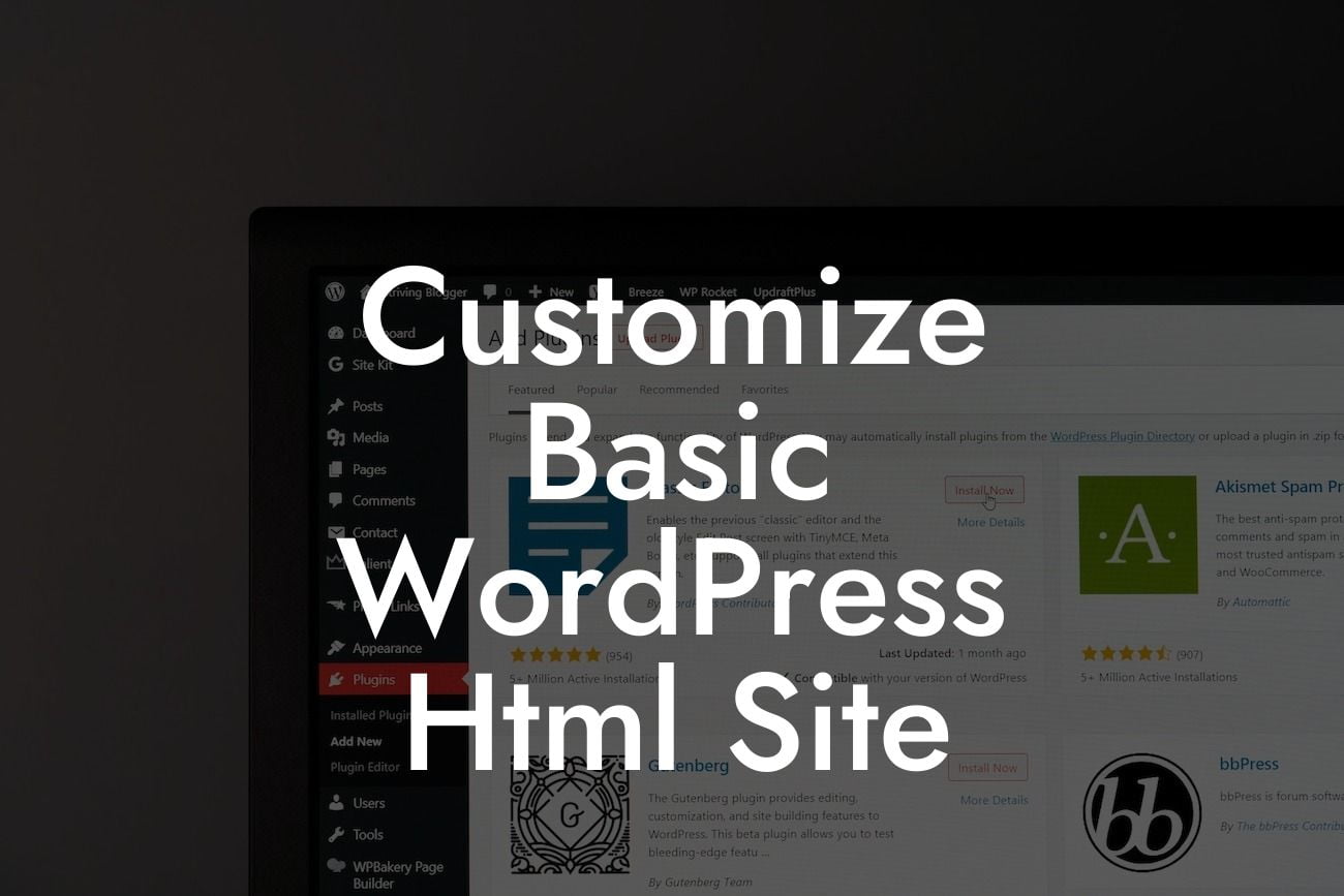 Customize Basic WordPress Html Site