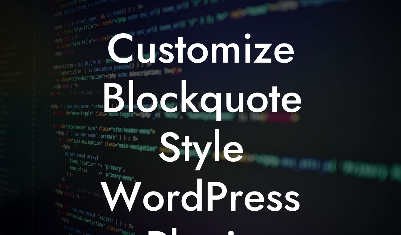 Customize Blockquote Style WordPress Plugin