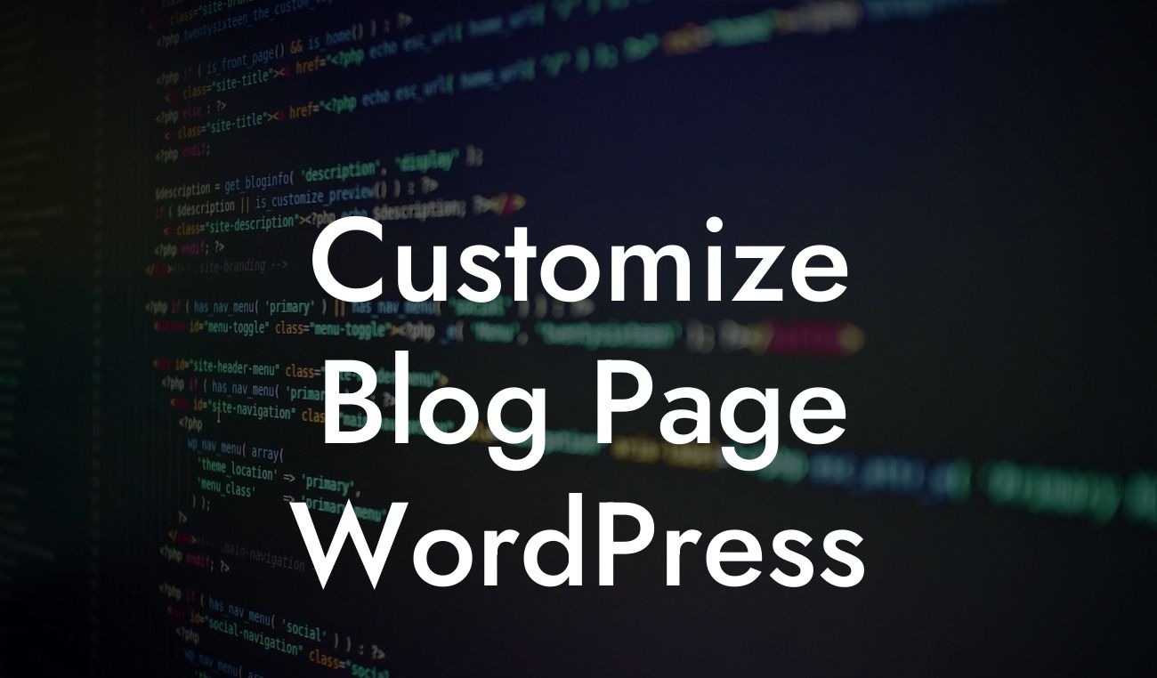 Customize Blog Page WordPress