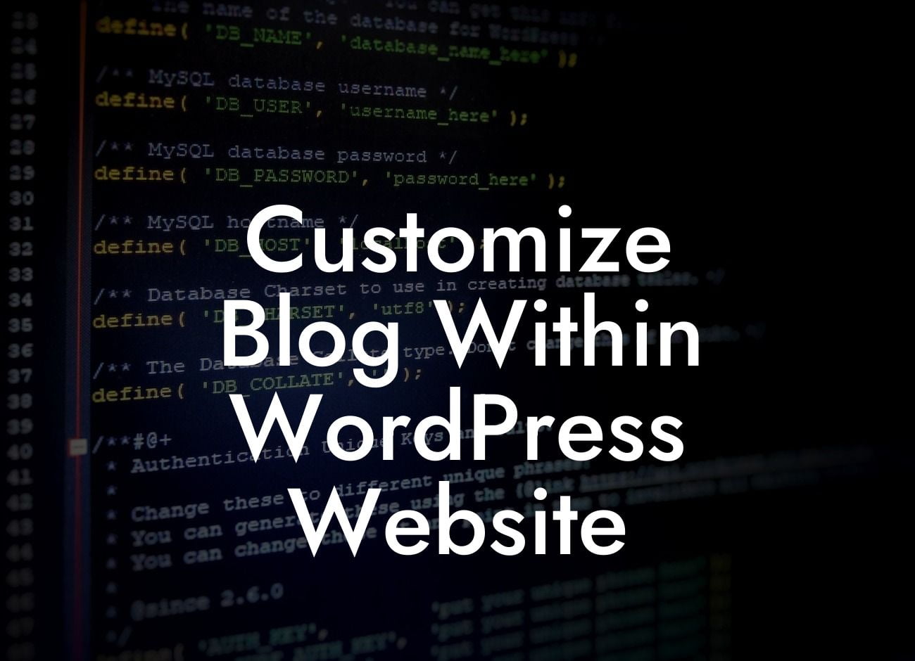 Customize Blog Within WordPress Website