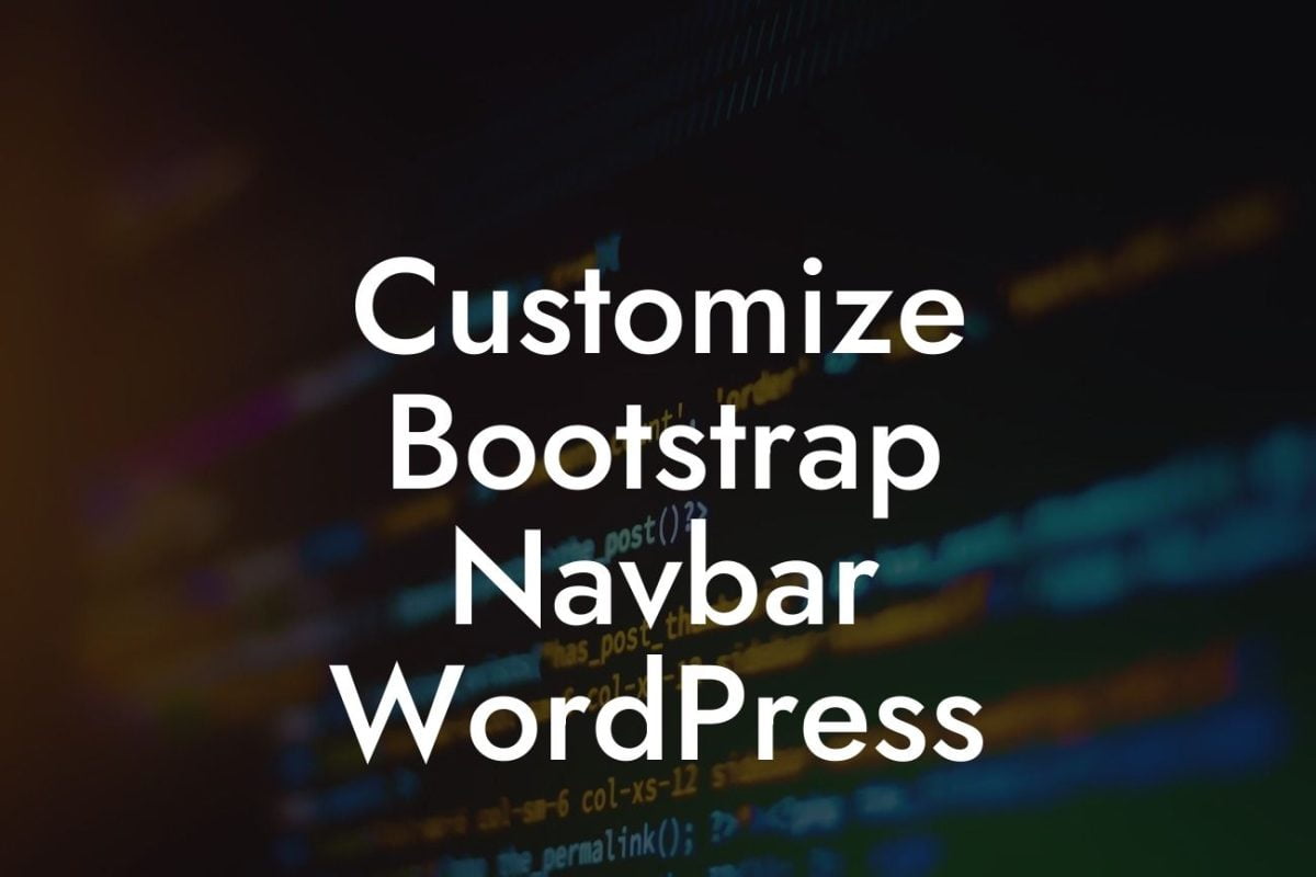 Customize Bootstrap Navbar WordPress