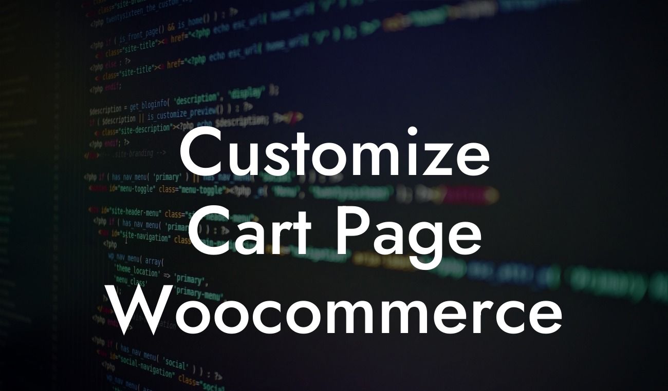 Customize Cart Page Woocommerce