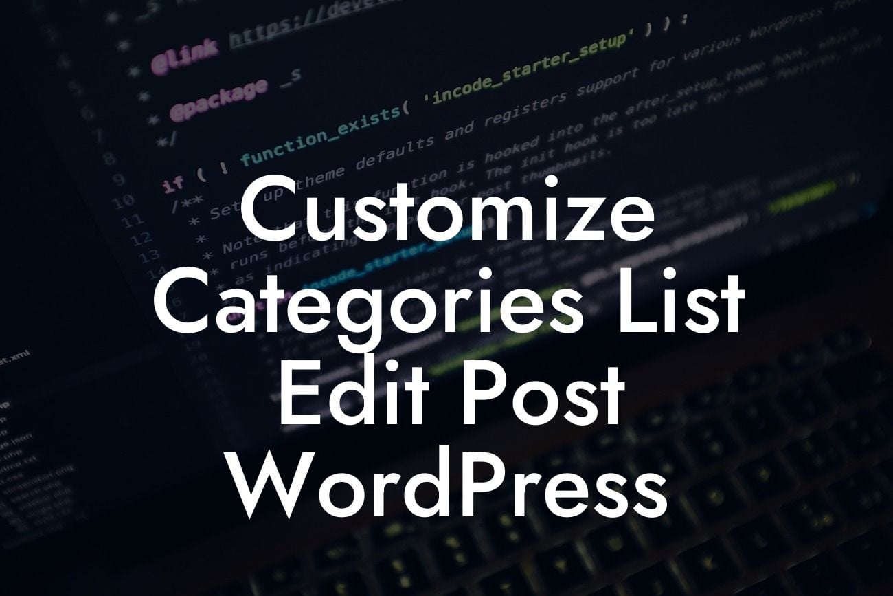 Customize Categories List Edit Post WordPress