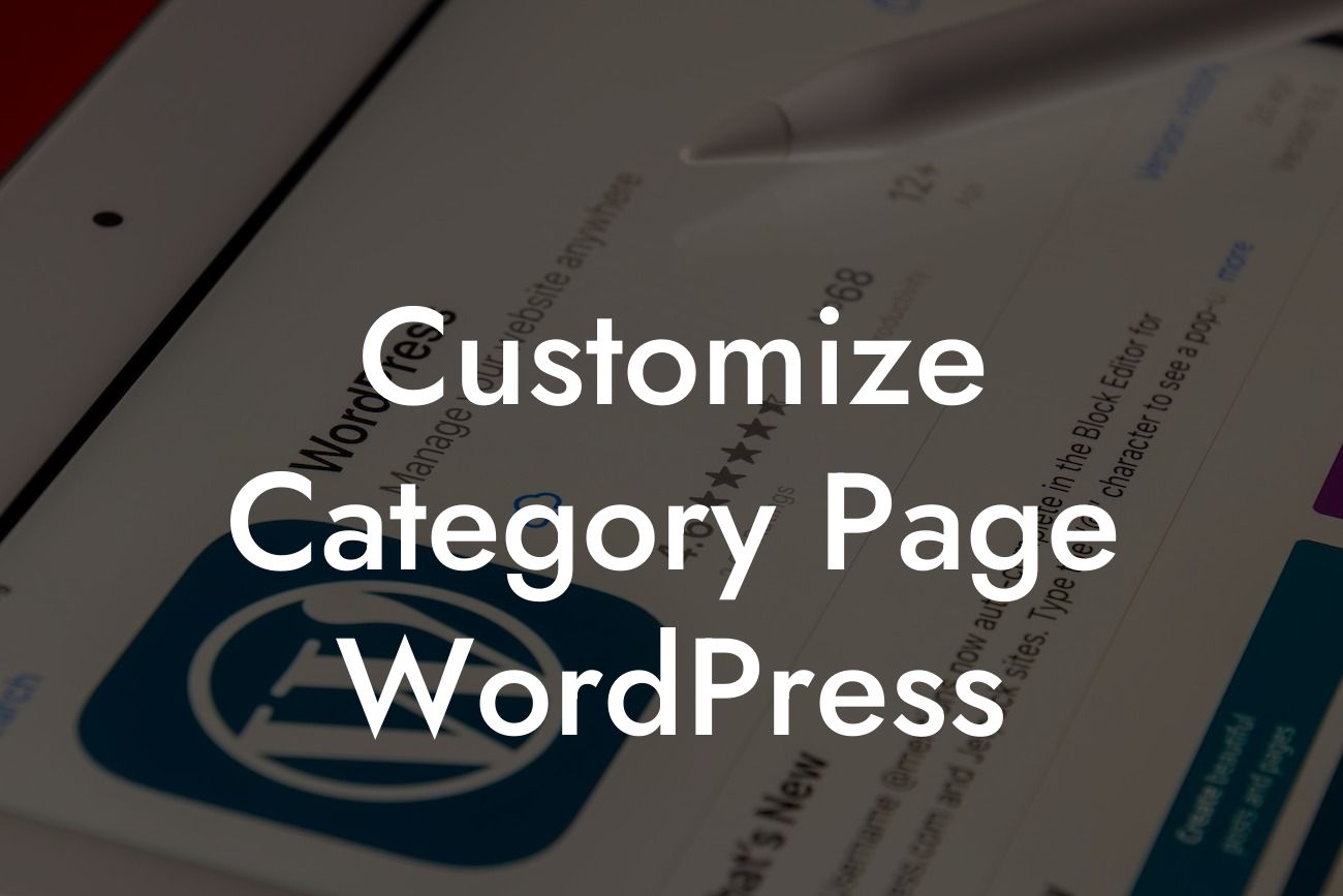Customize Category Page WordPress