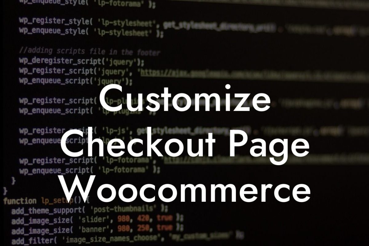 Customize Checkout Page Woocommerce