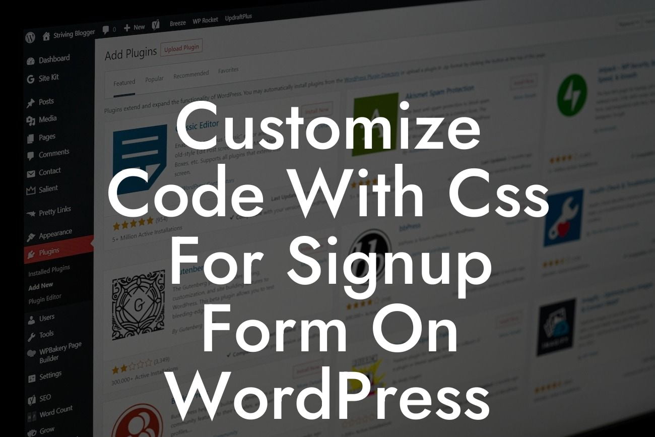 Customize Code With Css For Signup Form On WordPress