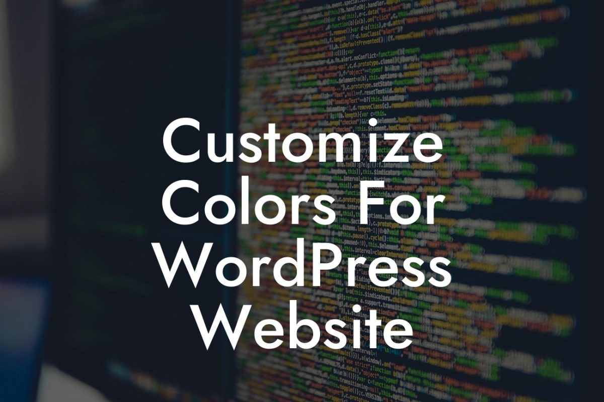 Customize Colors For WordPress Website