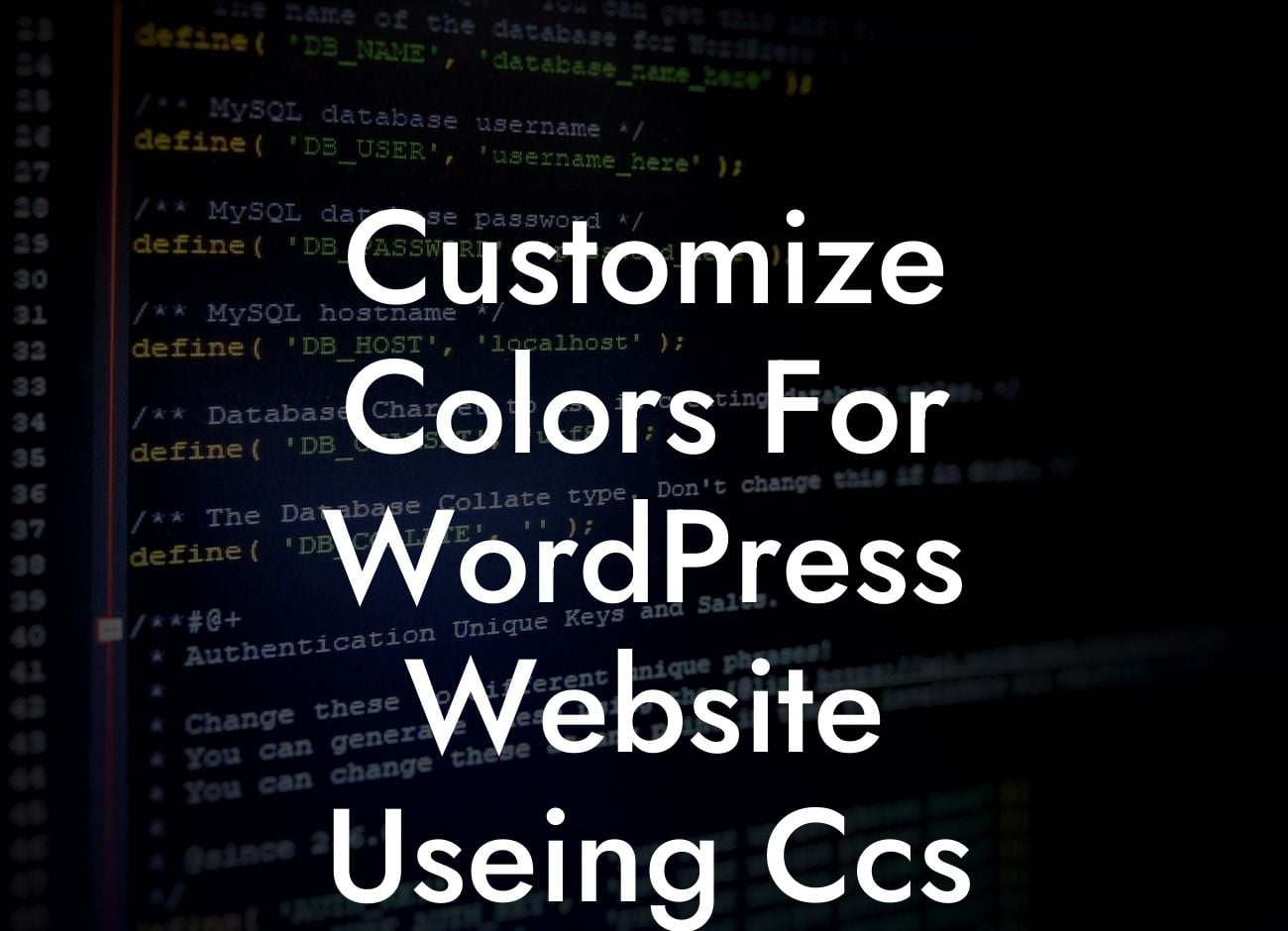 Customize Colors For WordPress Website Useing Ccs