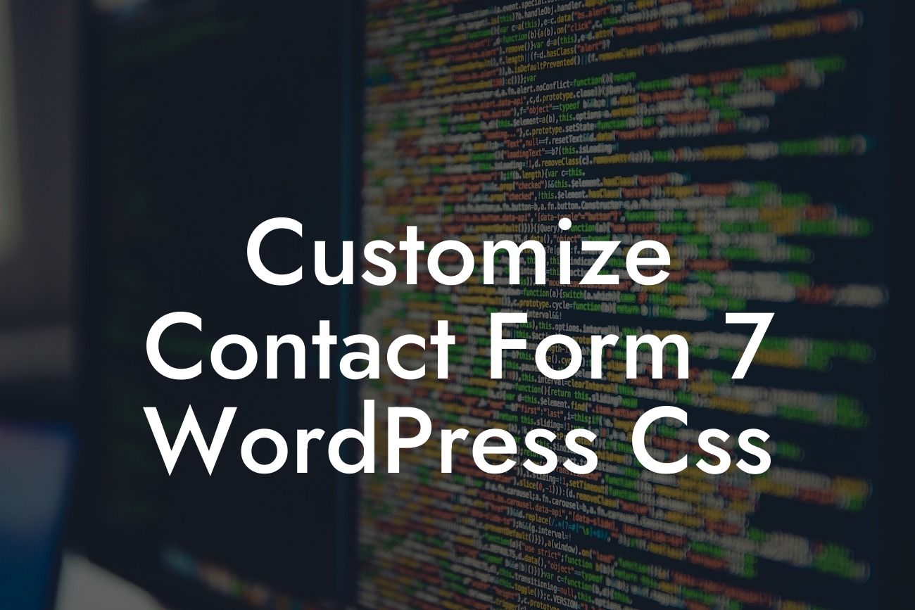 Customize Contact Form 7 WordPress Css