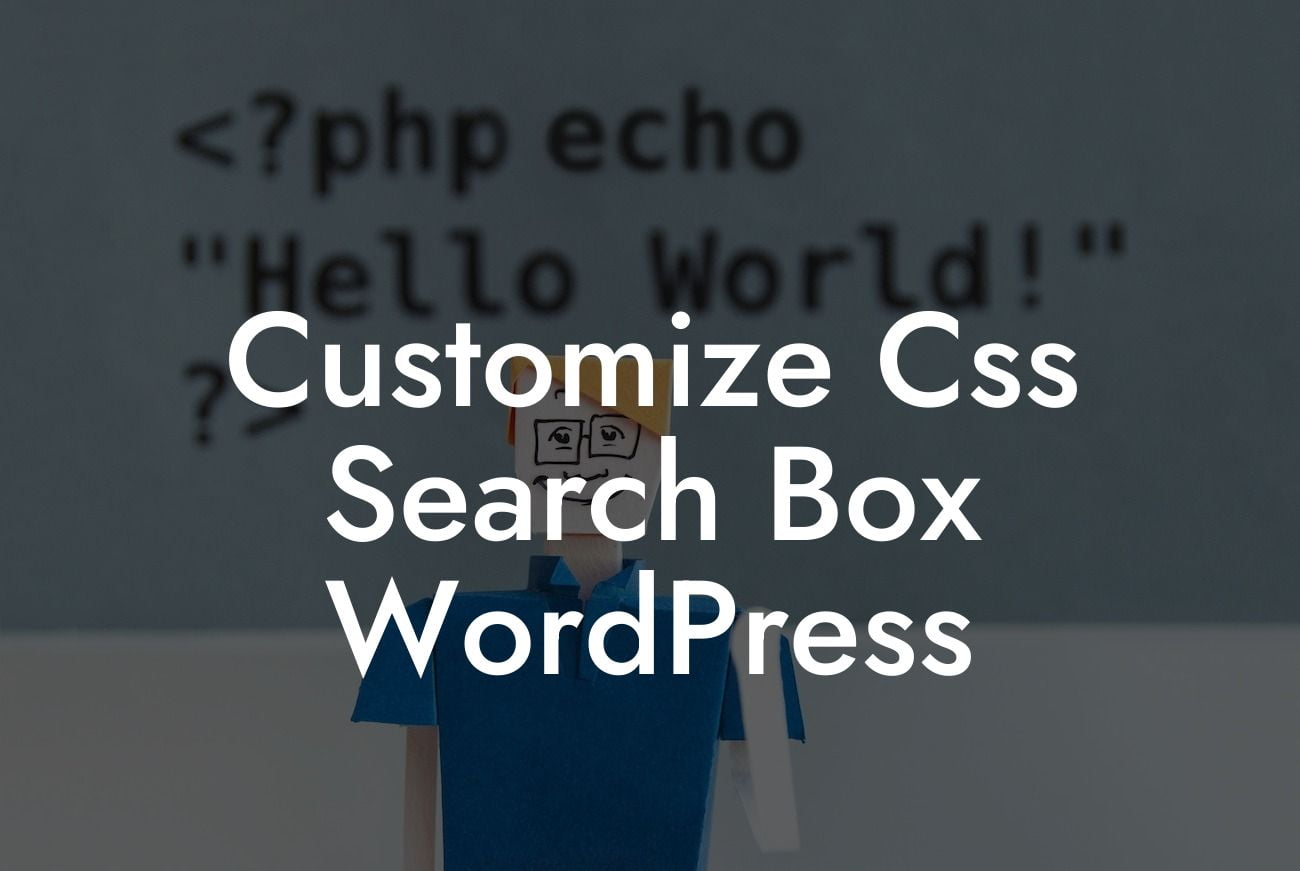 Customize Css Search Box WordPress