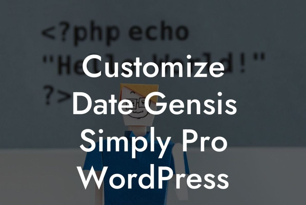 Customize Date Gensis Simply Pro WordPress