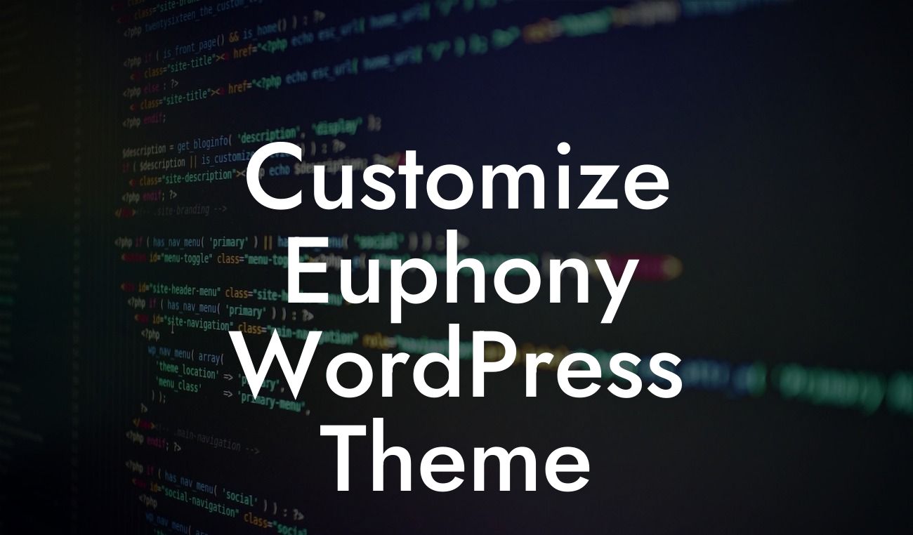 Customize Euphony WordPress Theme