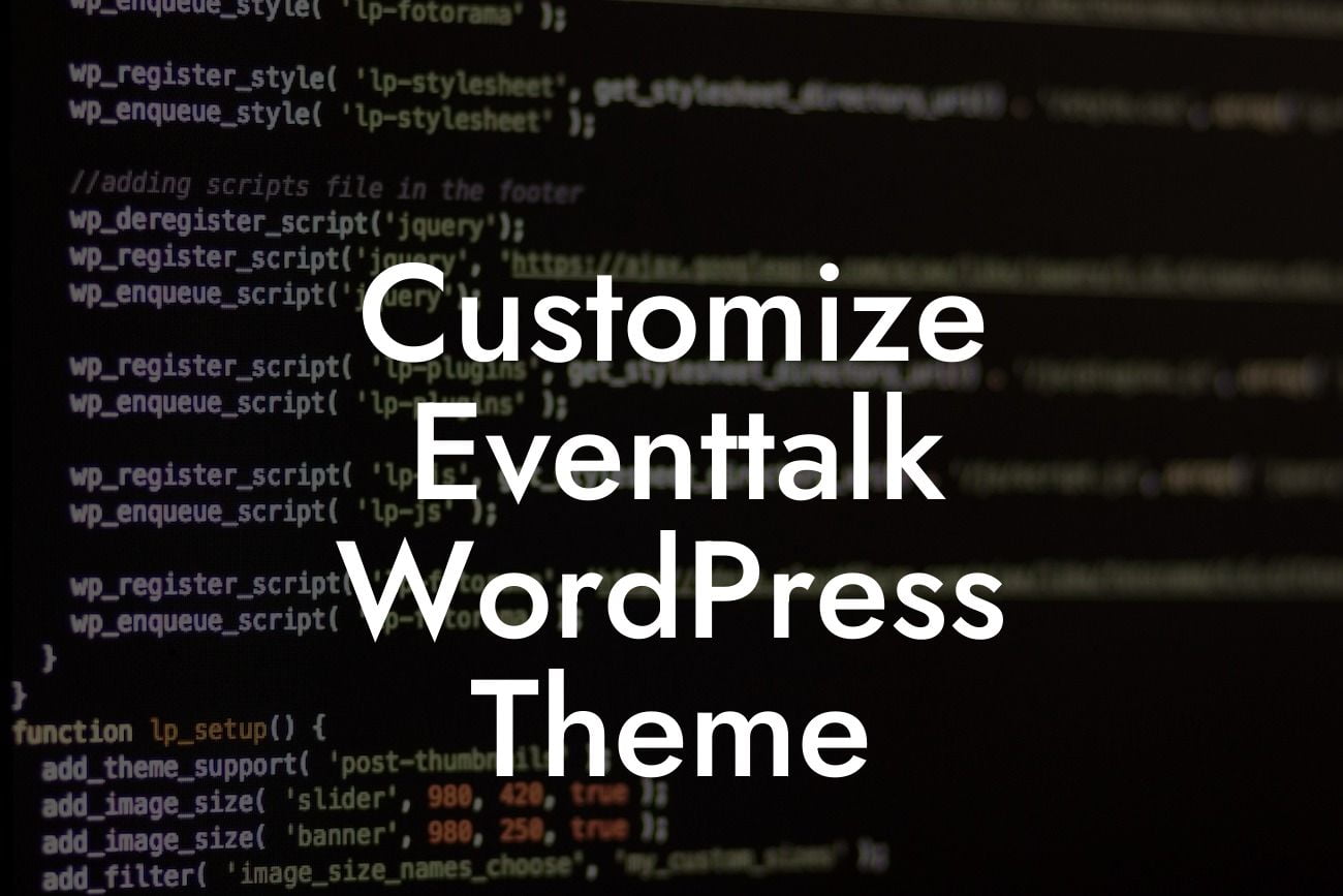 Customize Eventtalk WordPress Theme