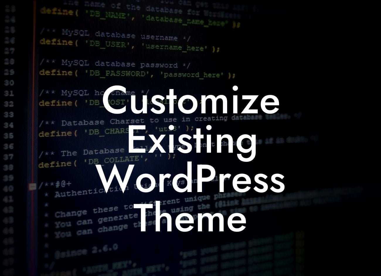 Customize Existing WordPress Theme