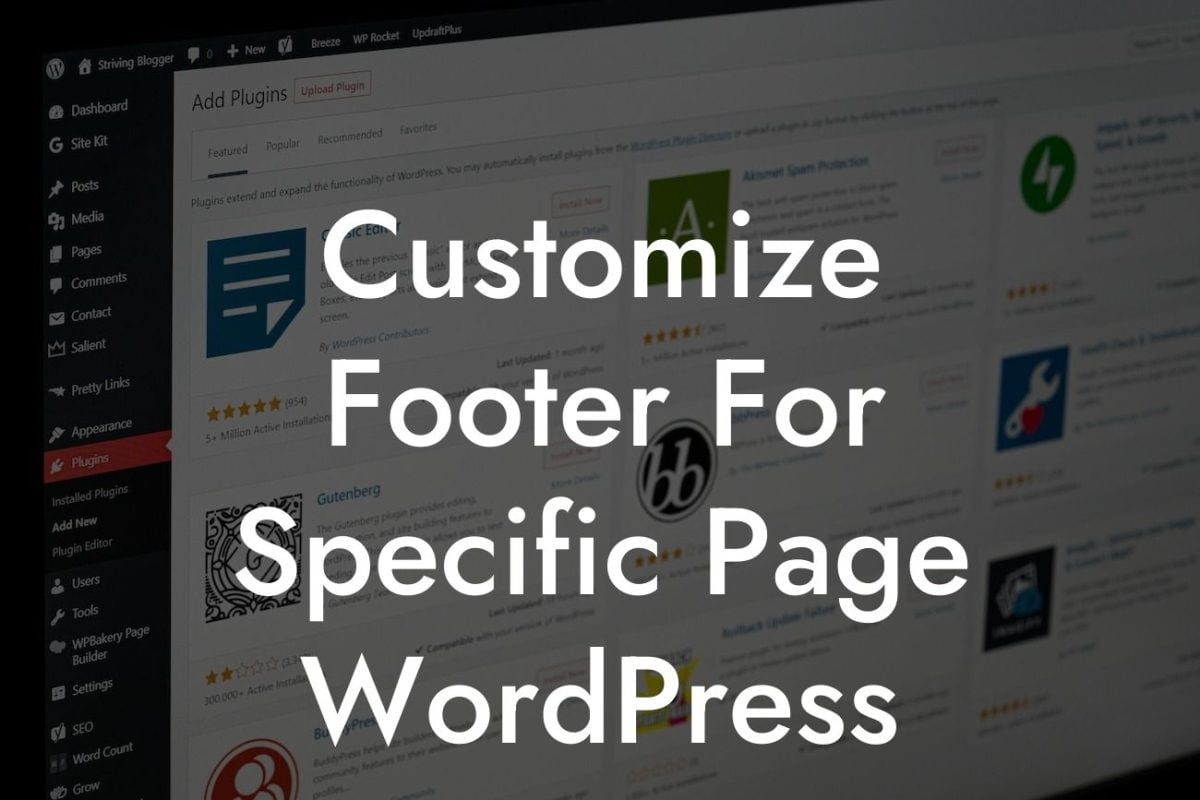 Customize Footer For Specific Page WordPress