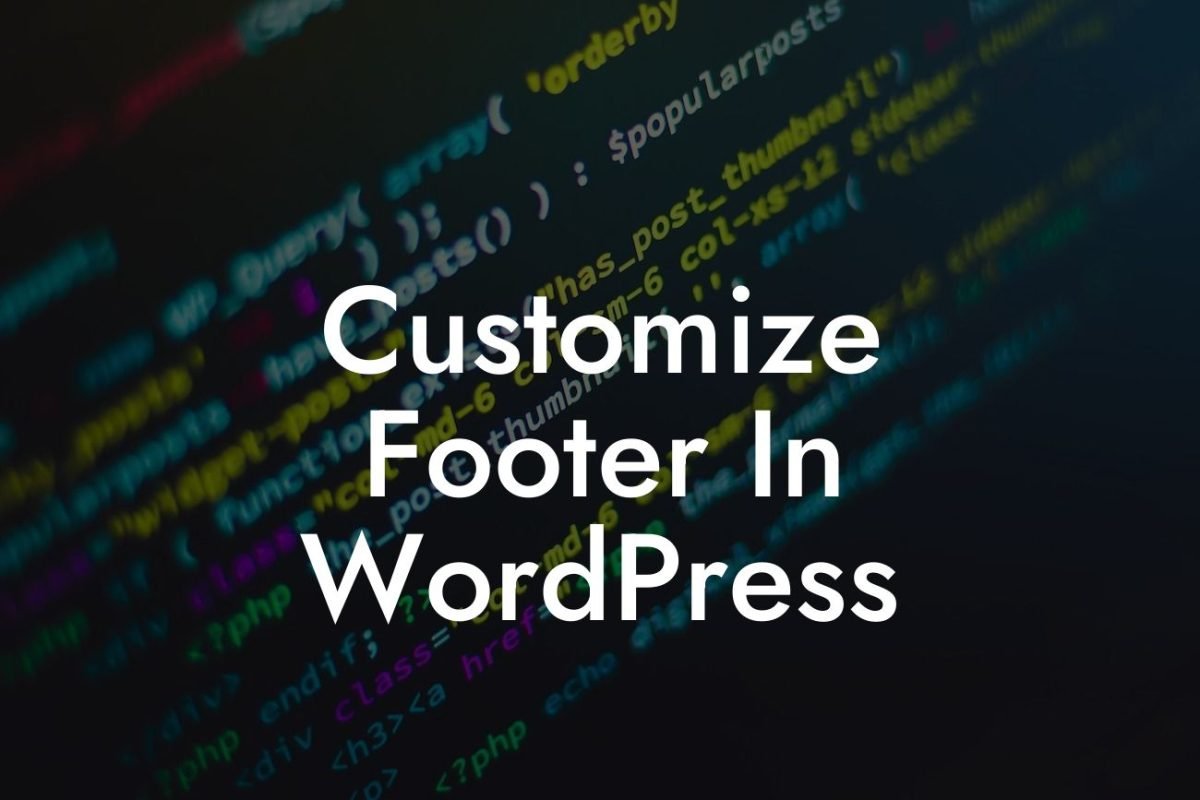 Customize Footer In WordPress