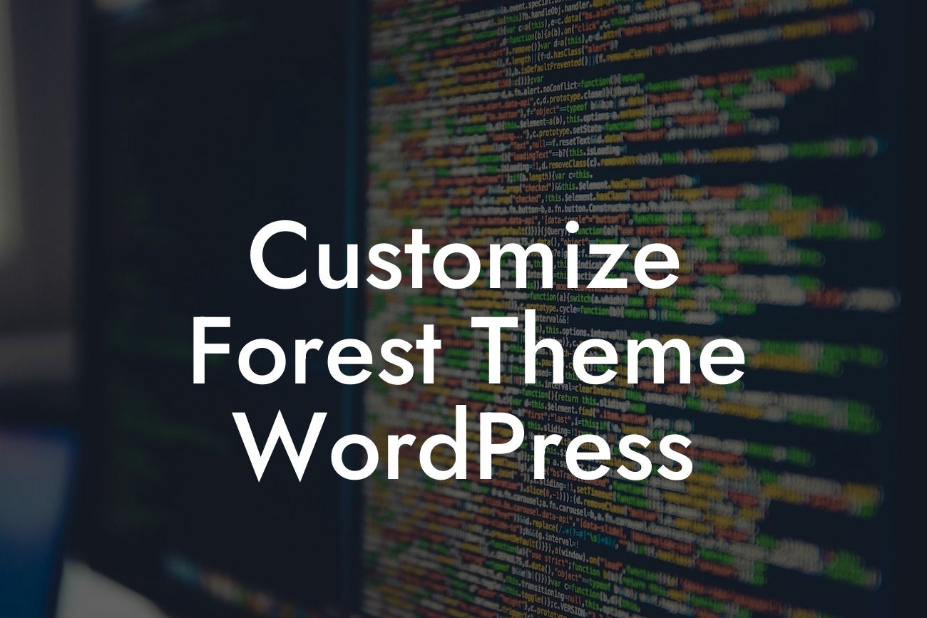 Customize Forest Theme WordPress