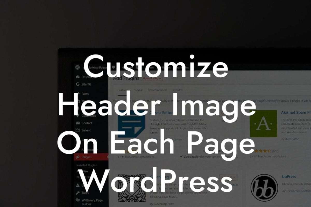 Customize Header Image On Each Page WordPress