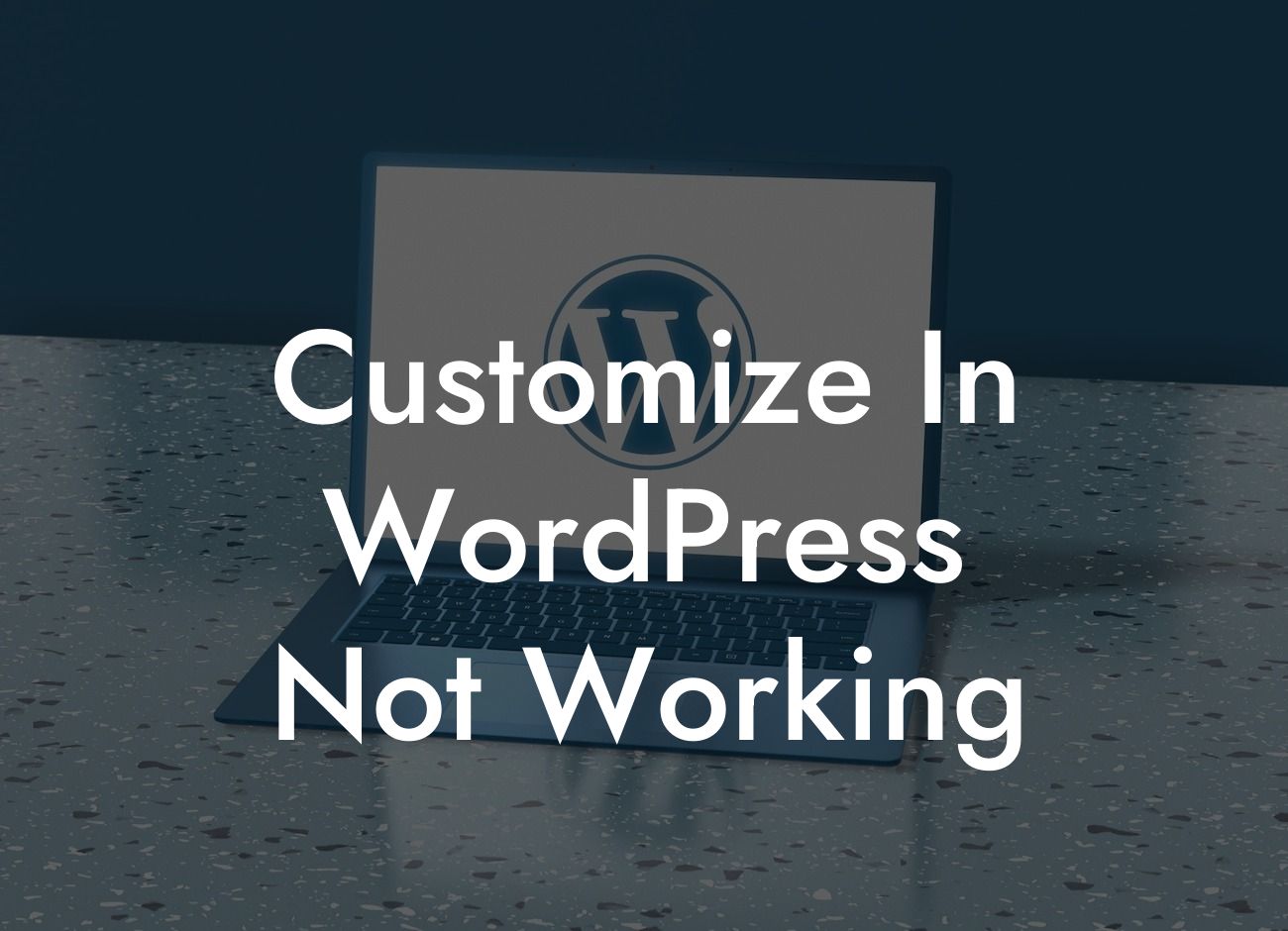Customize In WordPress Not Working