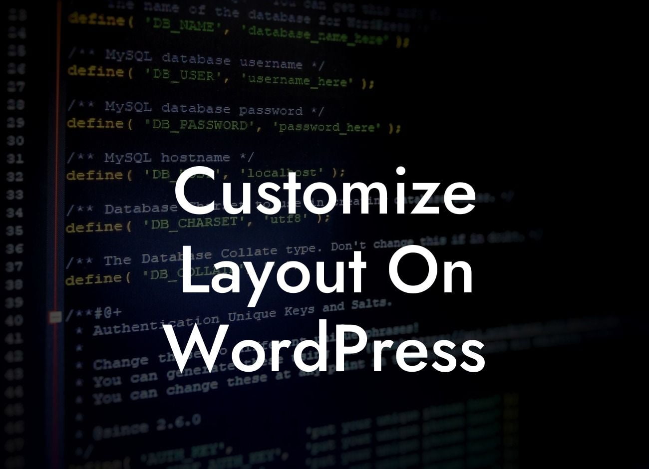 Customize Layout On WordPress