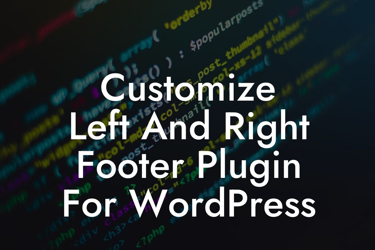 Customize Left And Right Footer Plugin For WordPress