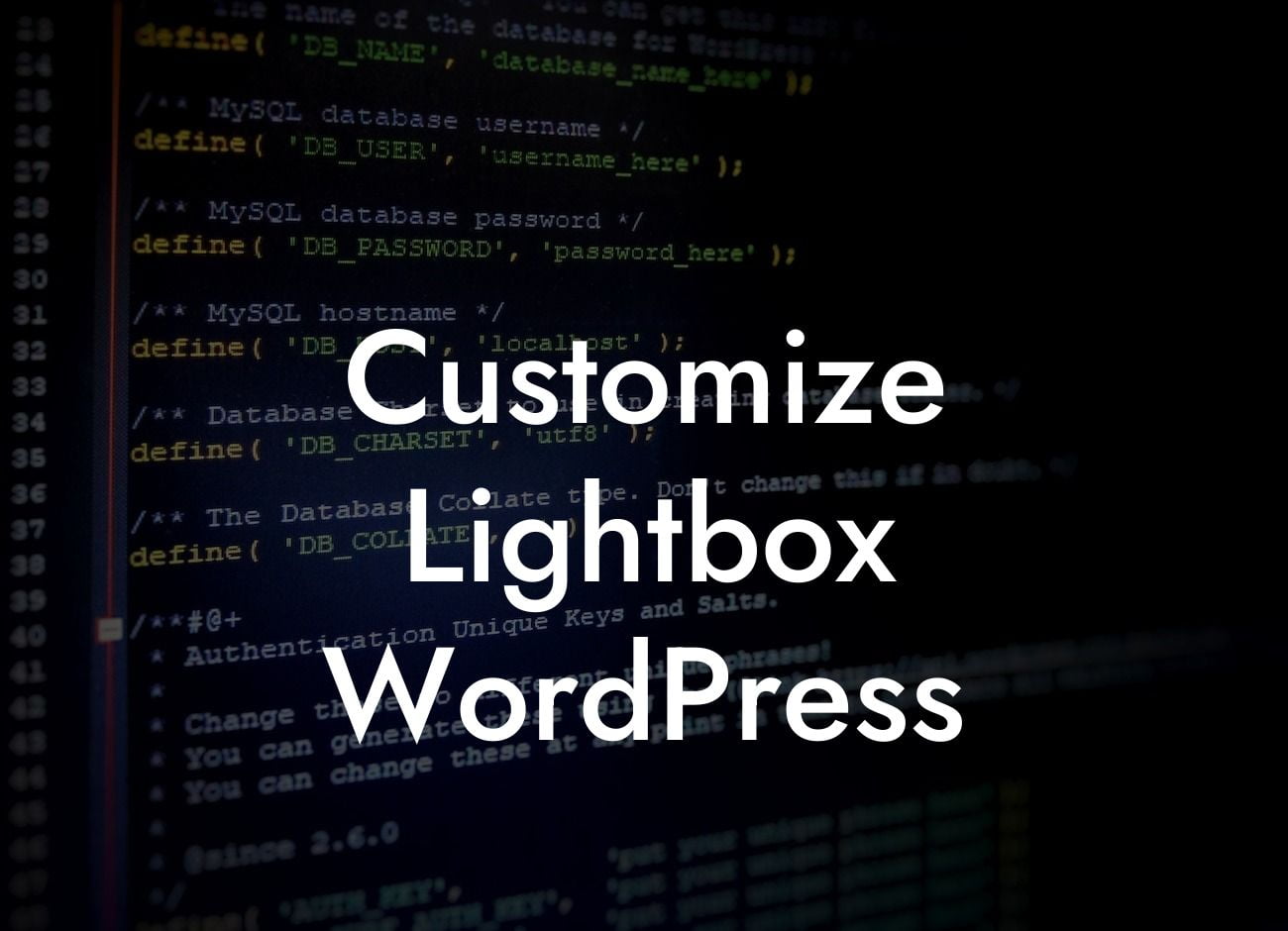 Customize Lightbox WordPress