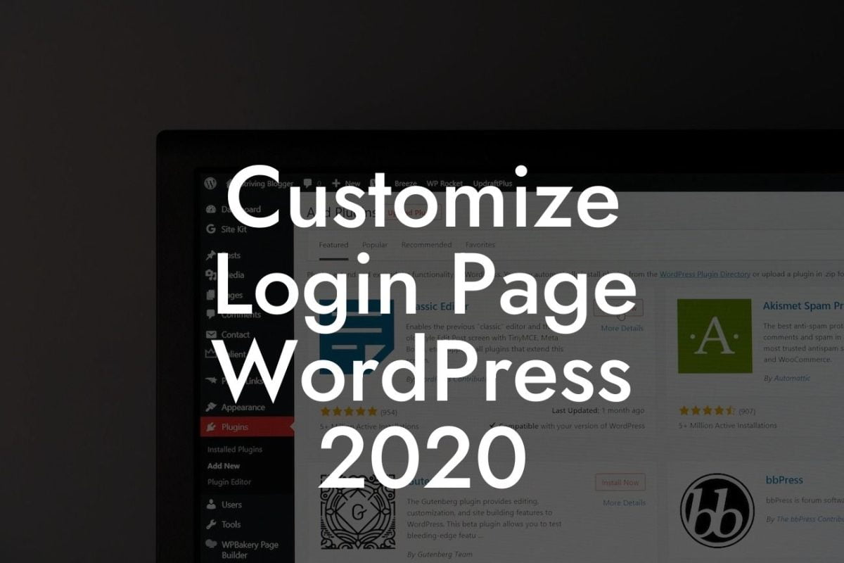 Customize Login Page WordPress 2020