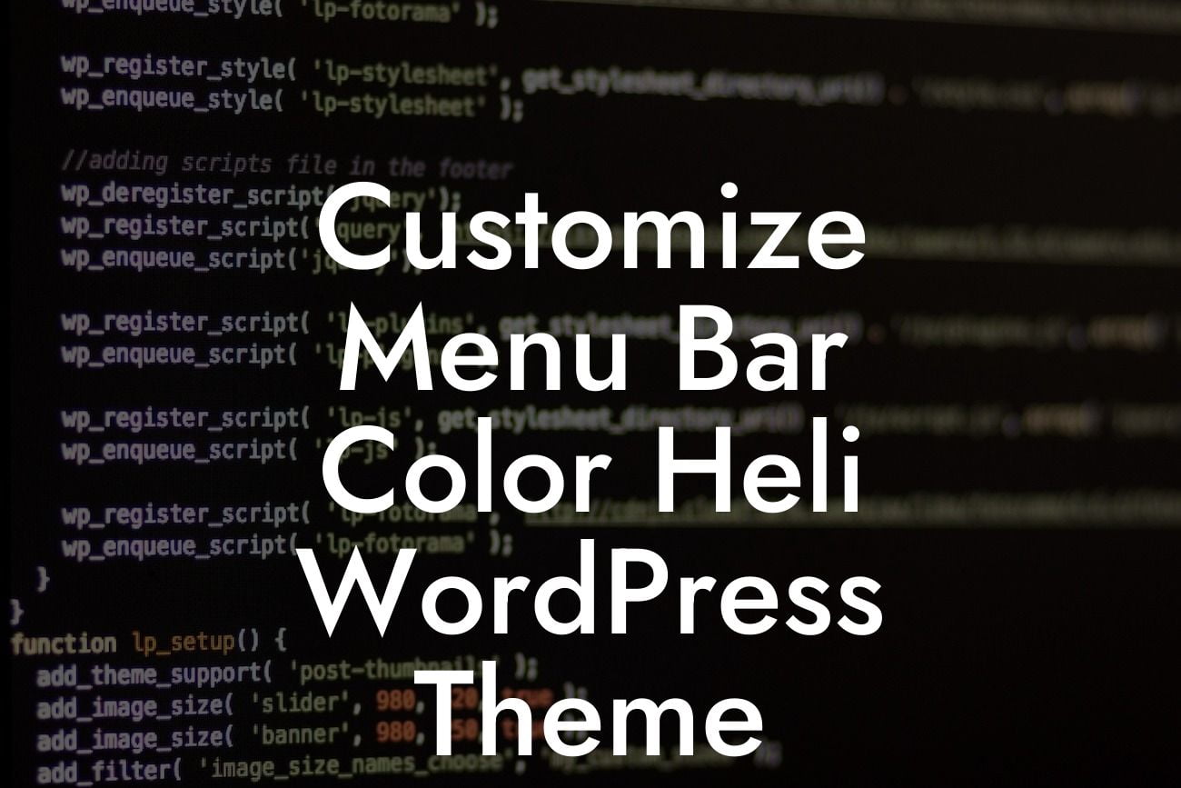 Customize Menu Bar Color Heli WordPress Theme