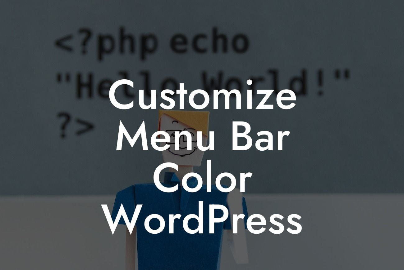 Customize Menu Bar Color WordPress