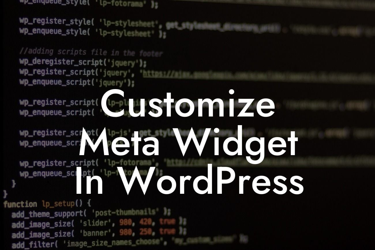 Customize Meta Widget In WordPress