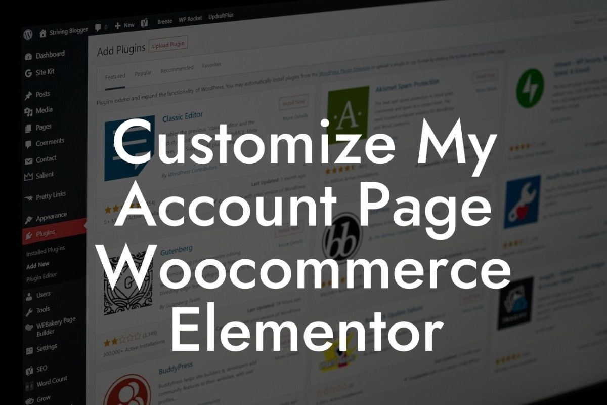 Customize My Account Page Woocommerce Elementor