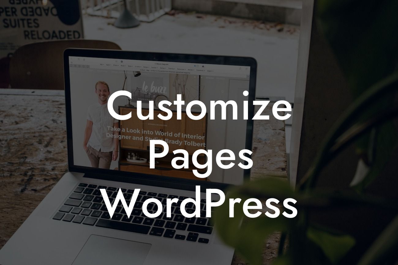 Customize Pages WordPress