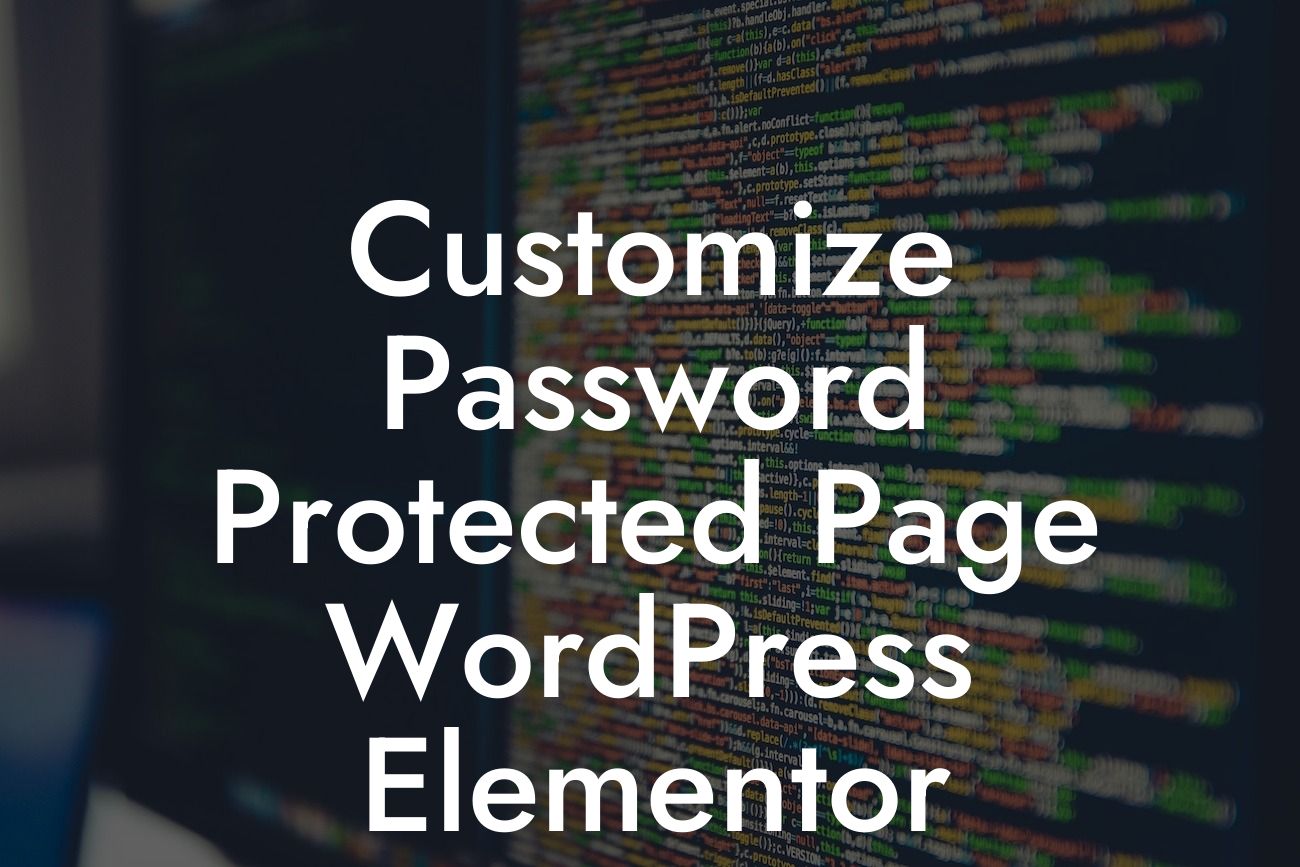 Customize Password Protected Page WordPress Elementor