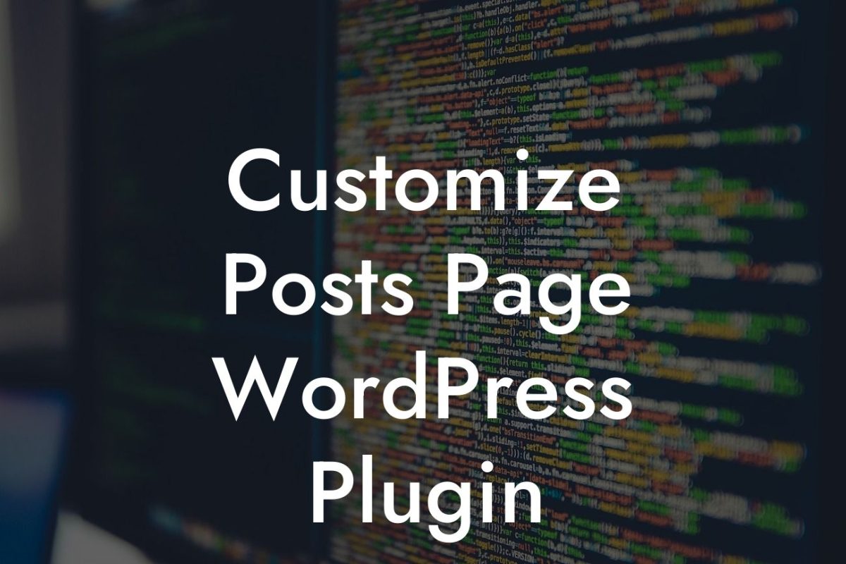 Customize Posts Page WordPress Plugin