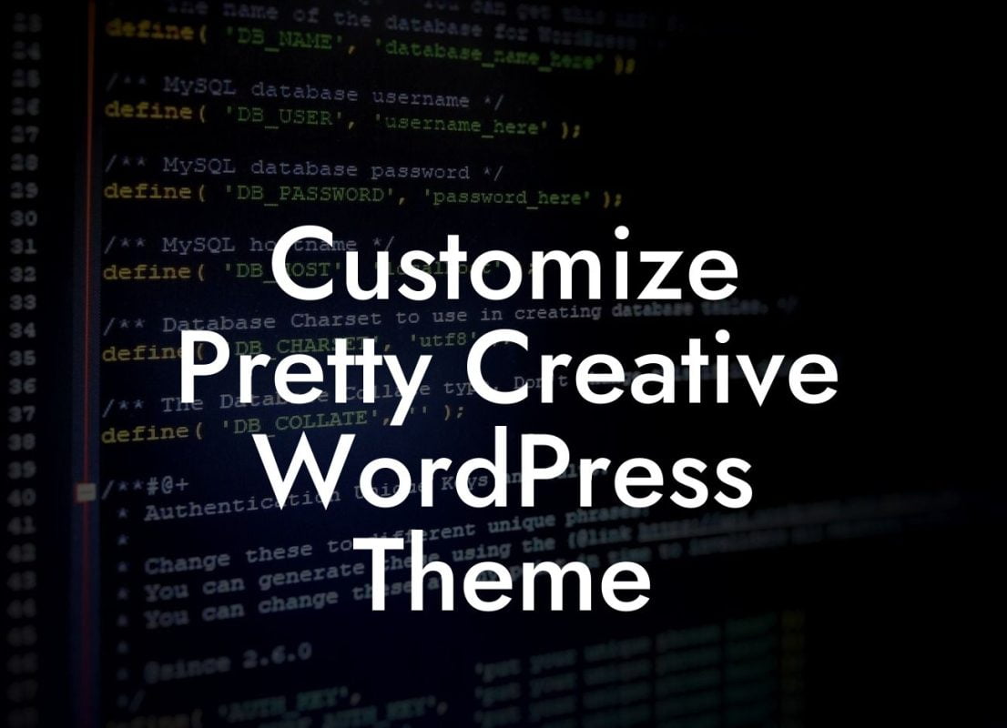 Customize Pretty Creative WordPress Theme