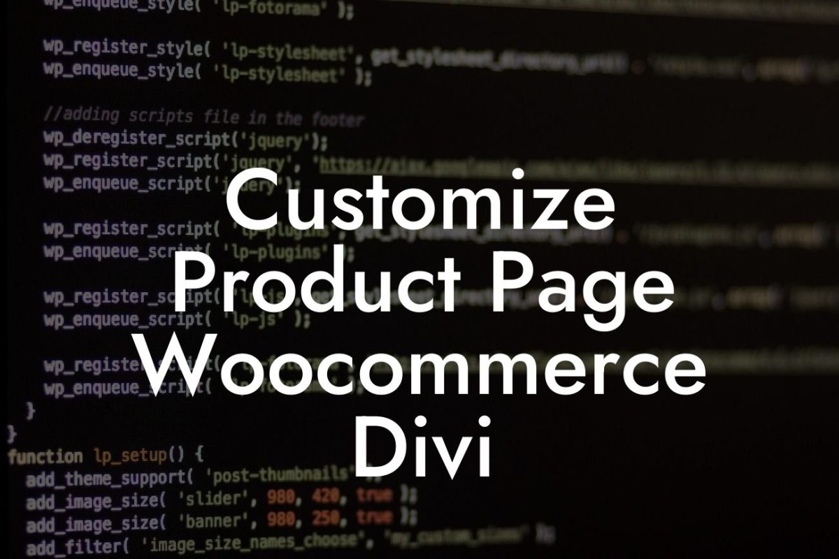 Customize Product Page Woocommerce Divi