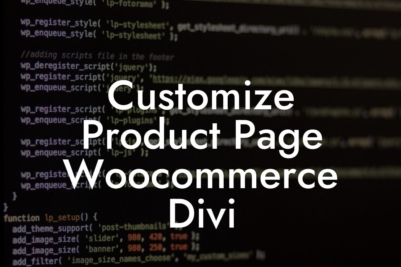 Customize Product Page Woocommerce Divi