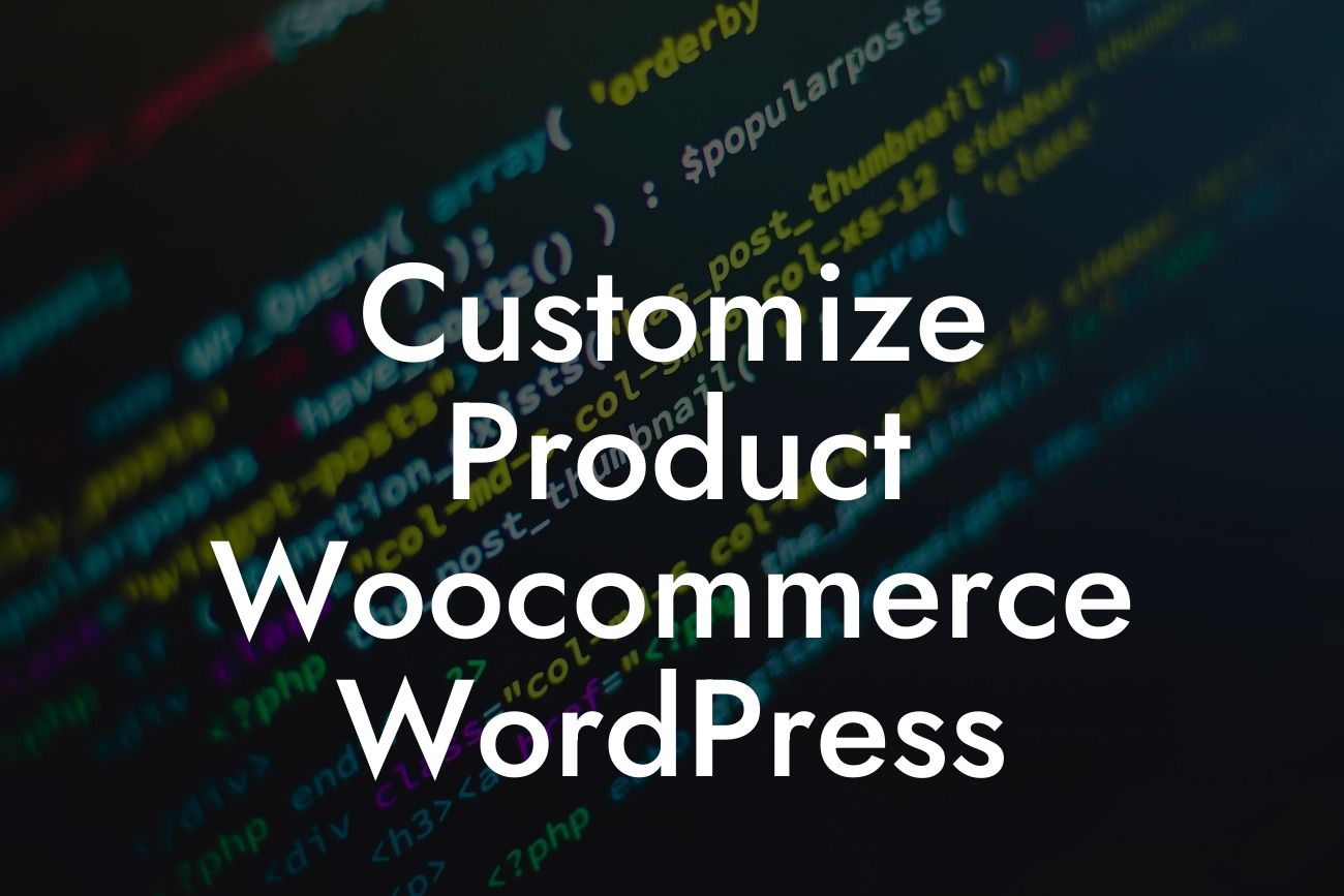 Customize Product Woocommerce WordPress