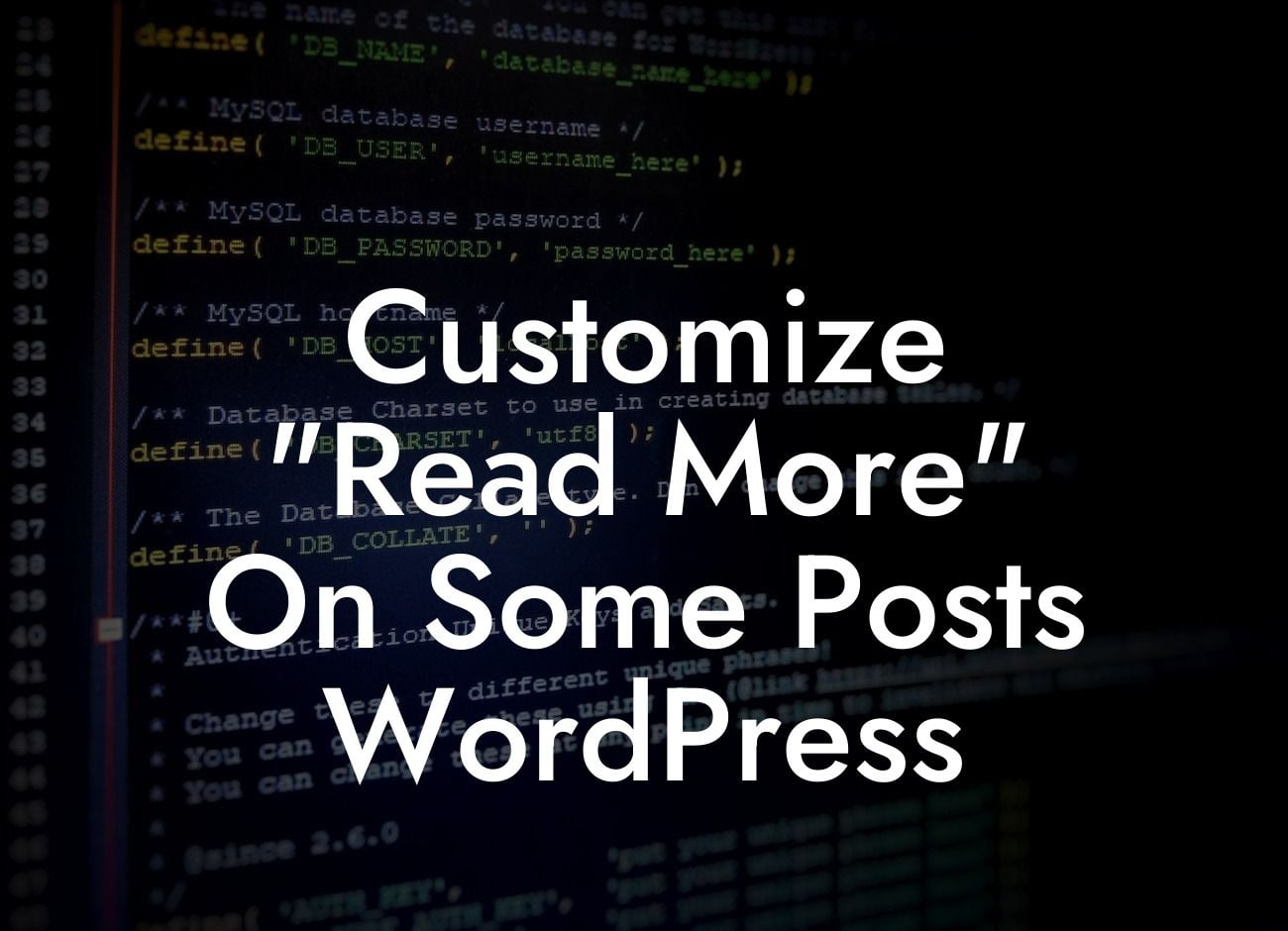 Customize "Read More" On Some Posts WordPress