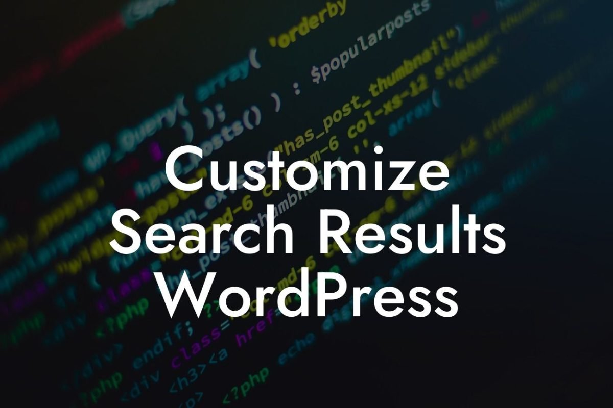 Customize Search Results WordPress