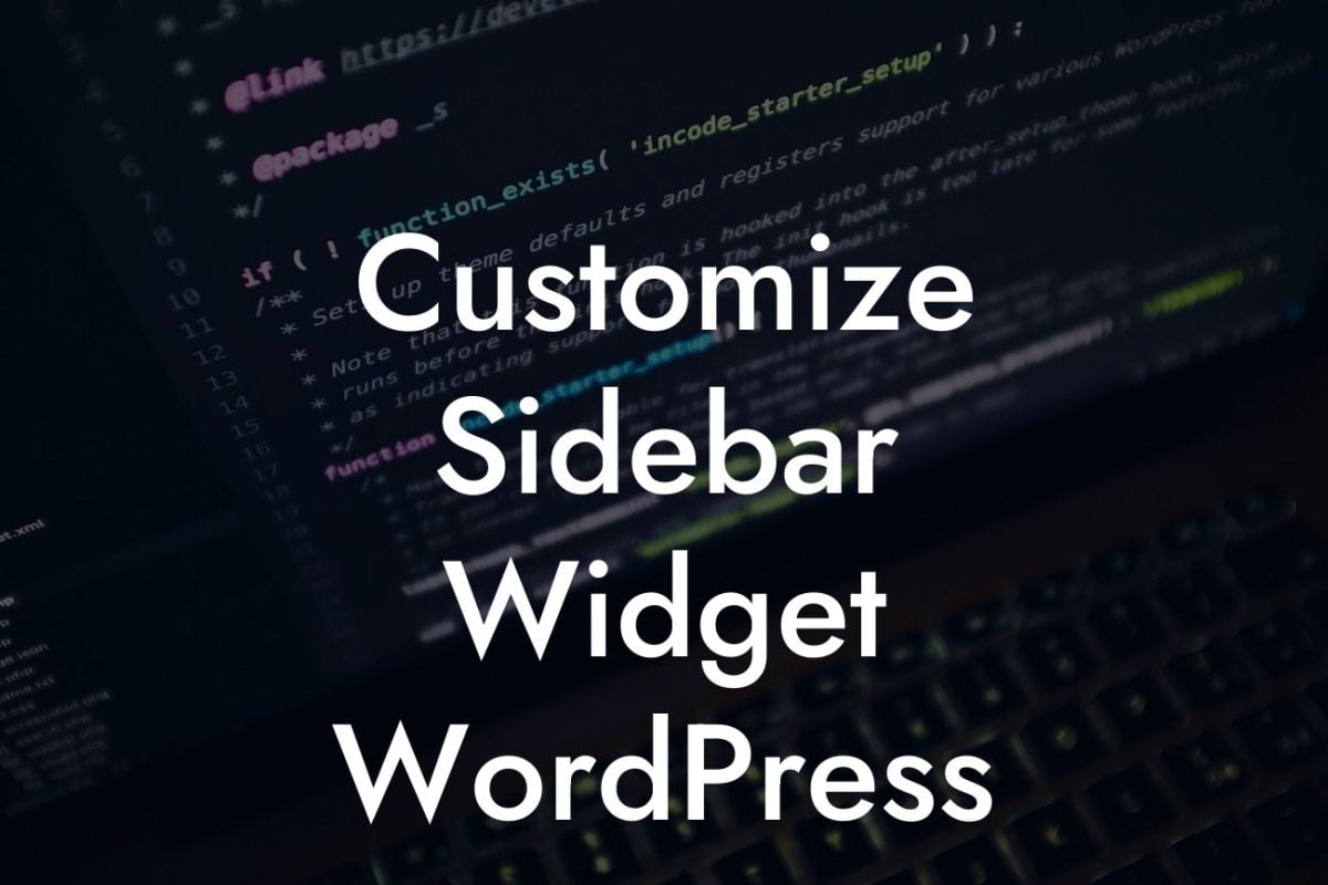 Customize Sidebar Widget WordPress