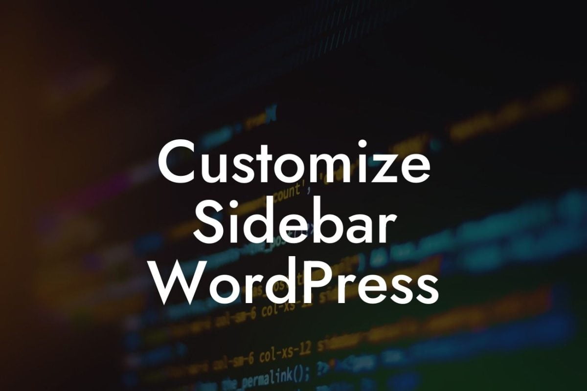 Customize Sidebar WordPress