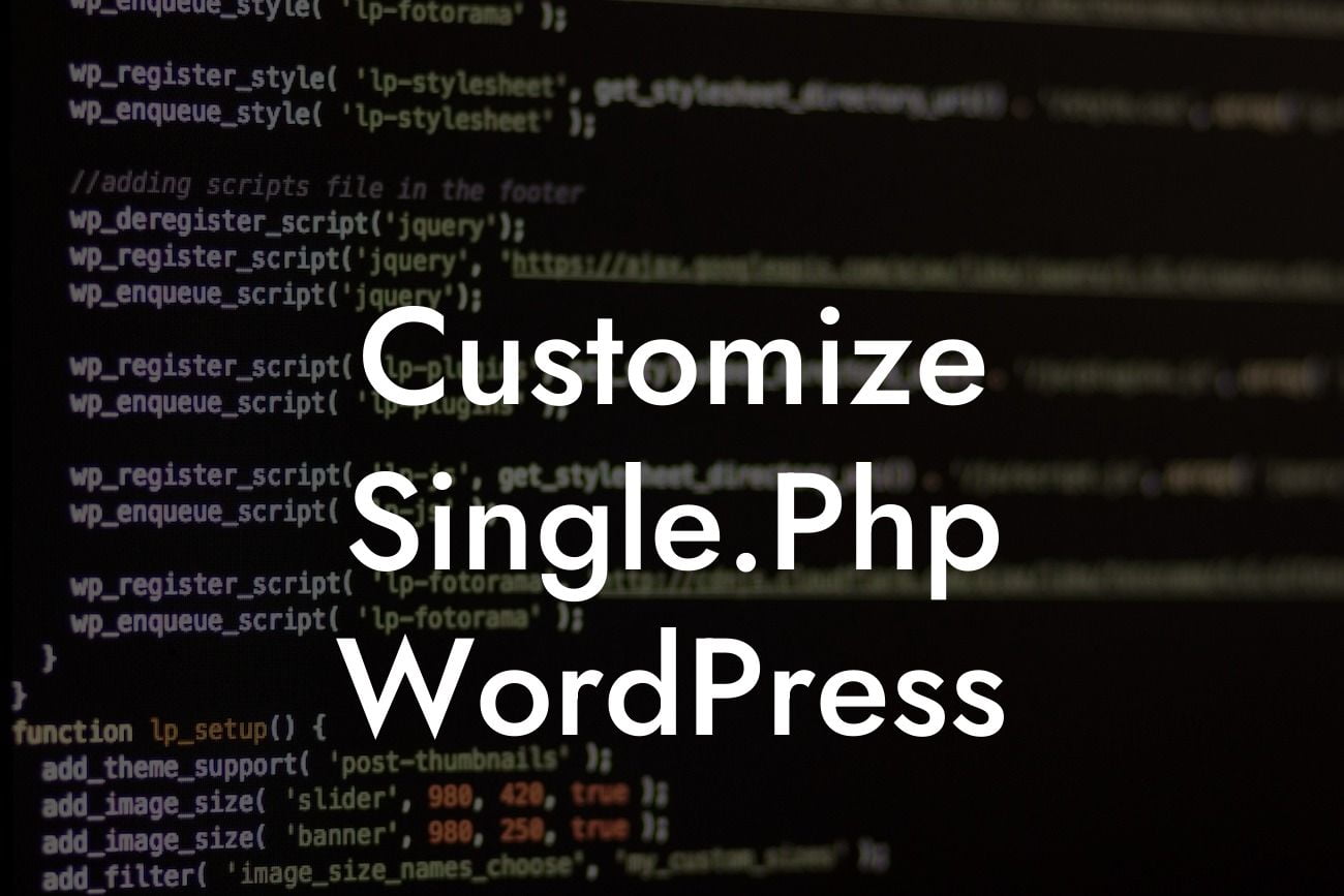 Customize Single.Php WordPress