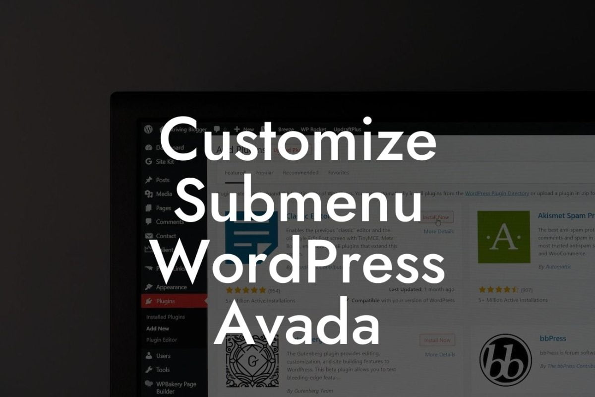 Customize Submenu WordPress Avada