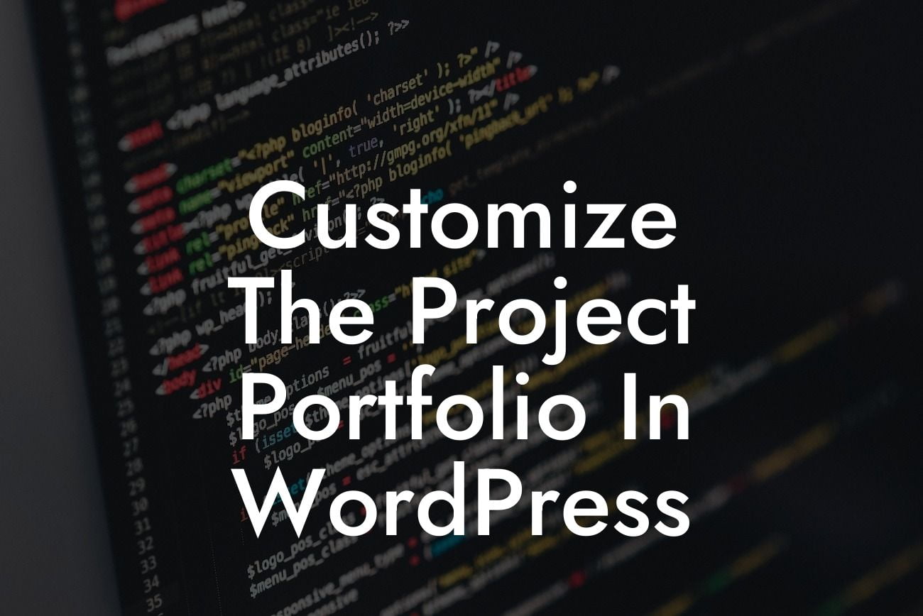 Customize The Project Portfolio In WordPress
